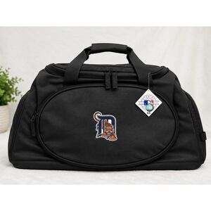 MLB NWT 22" Detroit Tigers Duffel Bag Mens Black Sporty Gorpcore Travel Bag